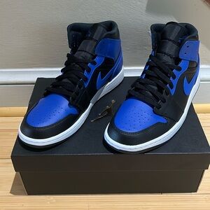 SOLD Air Jordan 1 Mid Hyper Royal Tumbled Leather